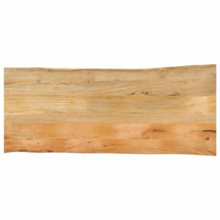 Bordplade i massivt mangotræ 140 x 60 cm - naturlig kant