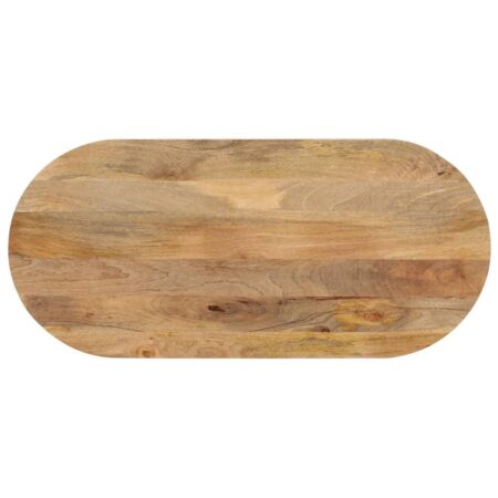 Bordplade i massivt mangotræ 90 x 40 x 2,5 cm oval