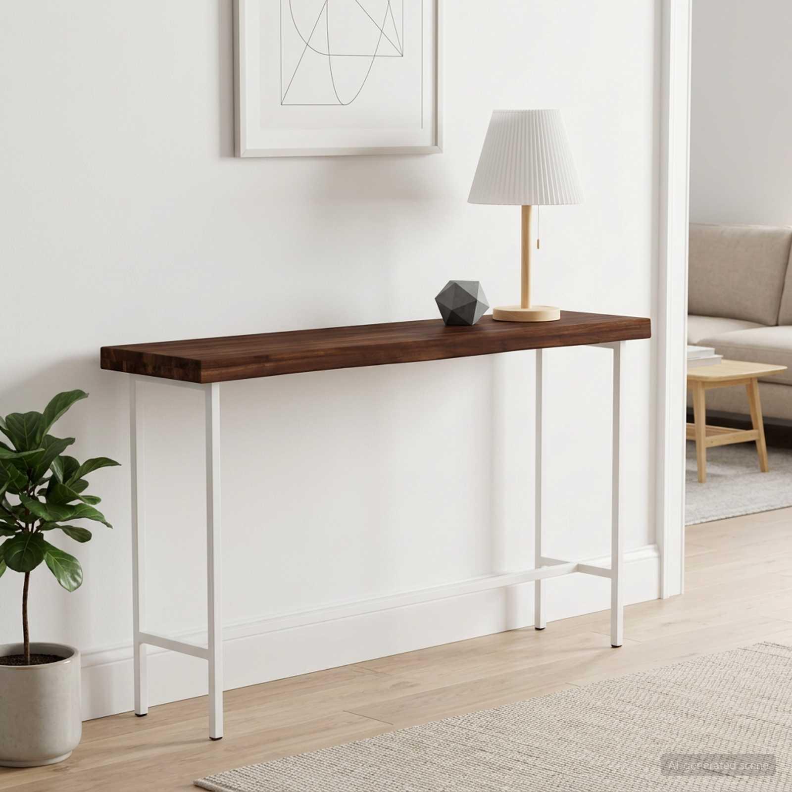 Bordplade med levende kant i massivt akacietræ 90 x 30 cm - mørkebrun Bordplade med levende kant i massivt akacietræ 90 x 30 cm - mørkebrun