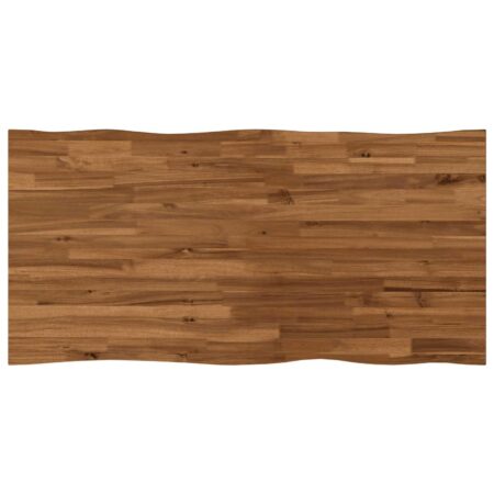 Bordplade med live edge i massivt akacietræ 110 x 60 cm - natur