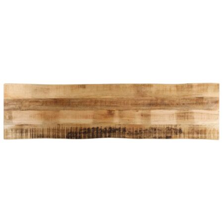 Bordplade med naturlig kant i massivt mangotræ - 160 x 40 x 3,8 cm