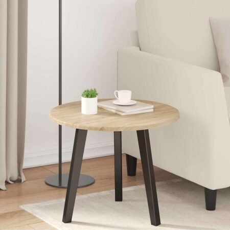 Bordplade rund 50 x 1,5 cm i konstrueret træ - Sonoma-eg