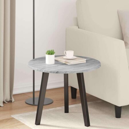 Bordplade rund 50 x 1,5 cm i konstrueret træ - grå sonoma