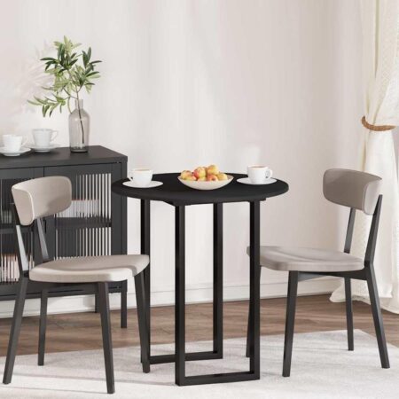 Bordplade rund 70 cm i konstrueret træ - sort