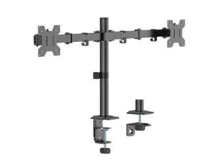 Dobbeltskærmholder EQUIP 17"-32" til skrivebord - sort