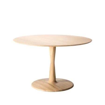 Ethnicraft Torsion spisebord Hvidpigmenteret hårdvoksolieret eg, Ø127 cm