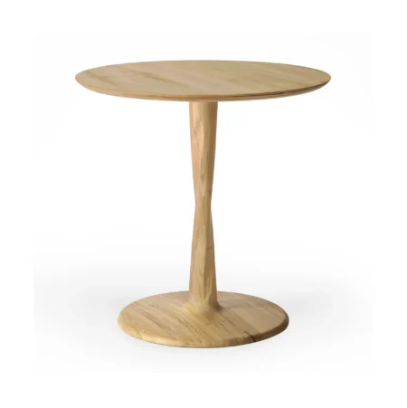 Ethnicraft Torsion spisebord Lakeret eg, Ø70x69 cm