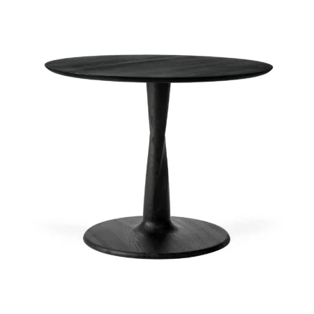 Ethnicraft Torsion spisebord Sortlakeret eg, Ø90x69 cm