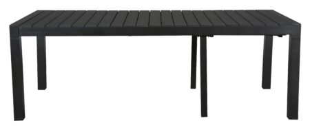 Grup havebord, inkl. 2 tillægsplader 223-343 cm sort/sort