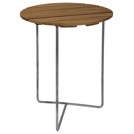 Grythyttan Stålmöbler, Bord 6B 60 Ubehandlet teak / varmgalvaniseret ramme