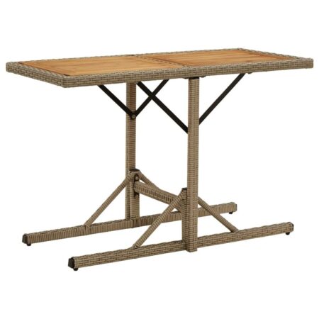 Havebord i massivt akacietræ og polyrattan - beige