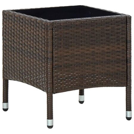 Havebord i polyrattan 40 x 40 x 45 cm - brun