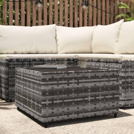 Havebord i polyrattan 50 x 50 x 30 cm - grå