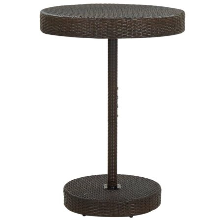 Havebord i polyrattan 75,5 x 106 cm - brun