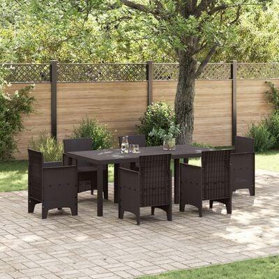 Havebord i polyrattan - brun 200 x 100 x 73 cm