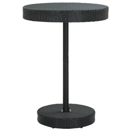 Havebord i polyrattan - sort, 75,5 x 106 cm