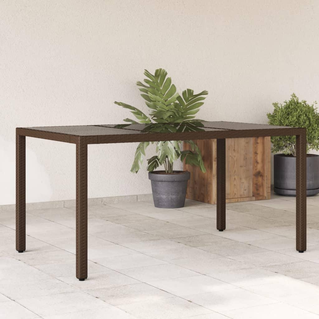 Havebord med glastop 150 x 90 x 75 cm - brun Havebord med glastop 150 x 90 x 75 cm - brun