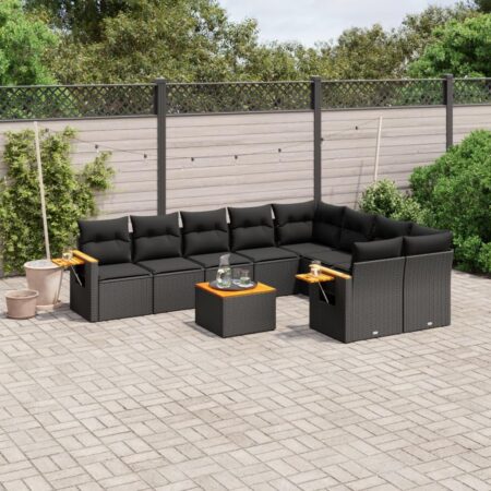 Havesofasæt i polyrattan med hynder og bord