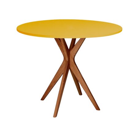 JUBI lille rundt spisebord diam. 70cm Oak Broom Yellow