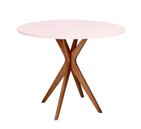 JUBI lille rundt spisebord diam. 70cm oak powder pink