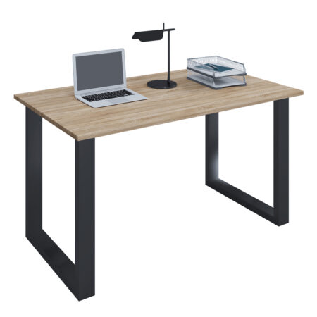Lona U-feet skrivebord - natur træ og sort metal (140x80)