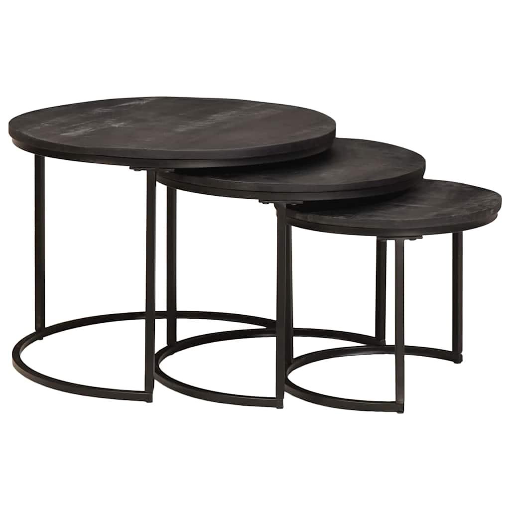 Nesting sofaborde 3 stk. - sort Nesting sofaborde 3 stk. - sort