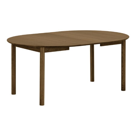 Nobeoka spisebord Ø120cm inkl. 2 tillægsplader 220cm egefiner smoked