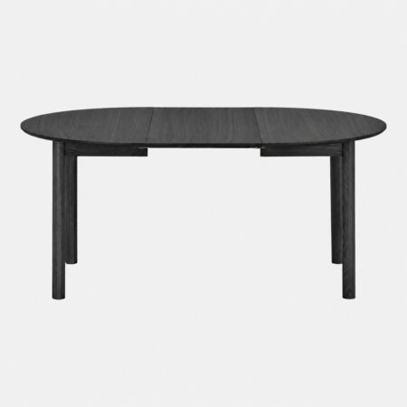 Nobeoka spisebord Ø120cm inkl. 2 tillægsplader 220cm egefiner sort