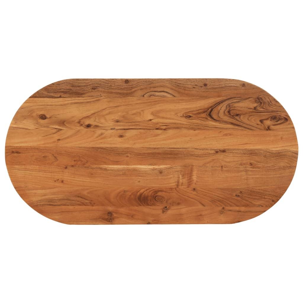 Oval bordplade 100 × 50 × 3,8 cm i massivt akacietræ - ubehandlet Oval bordplade 100 × 50 × 3,8 cm i massivt akacietræ - ubehandlet
