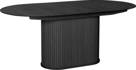 Ovalt spisebord Nordique Design NOLA, træ, mørk natur/sort, H75 x 180-230 x 95 cm