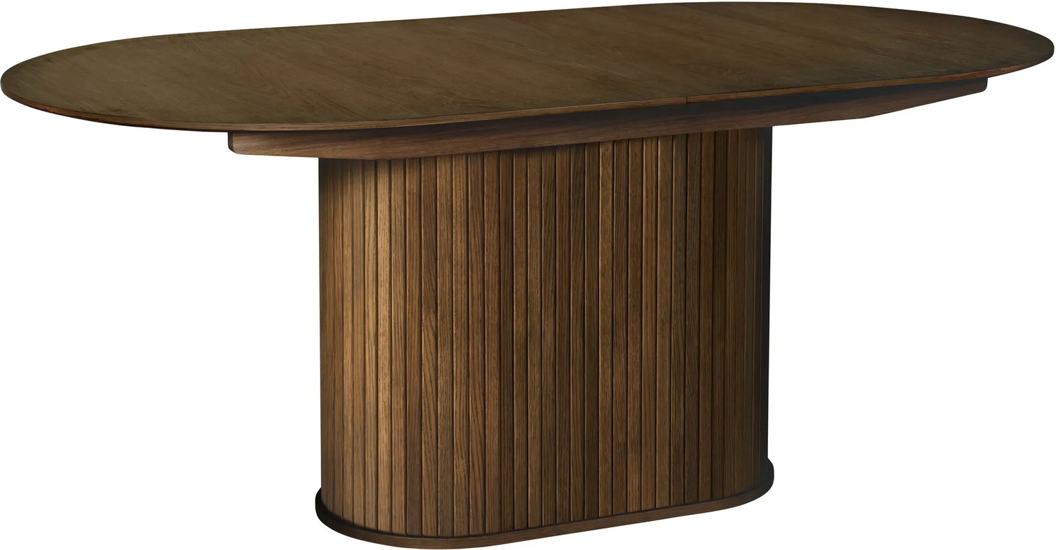 Ovalt spisebord Nordique Design NOLA udtræksbord, mørk natur træ L180-230 x D95 cm Ovalt spisebord Nordique Design NOLA udtræksbord, mørk natur træ L180-230 x D95 cm