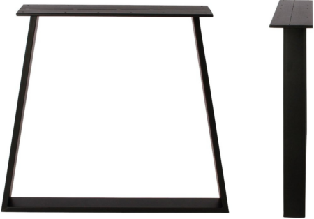 Plankebordsstel House of Sander Trapez Base sortlakeret jern H71xL78 cm robust understel til brede spiseborde