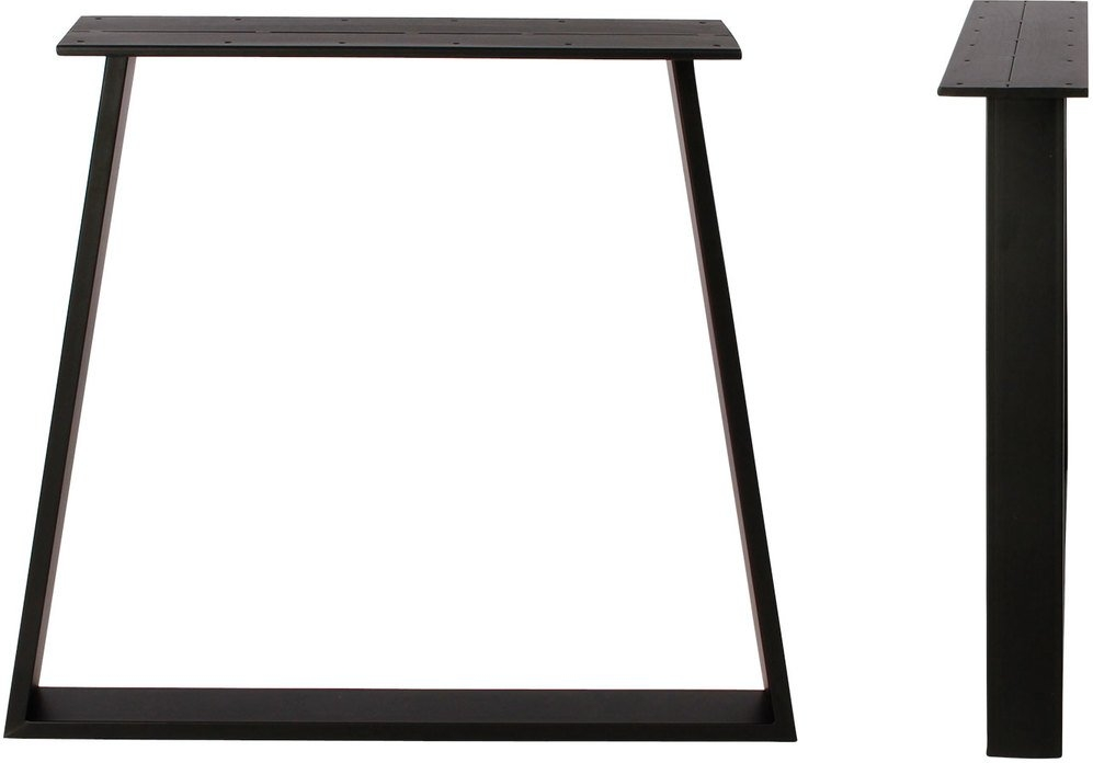 Plankebordsstel House of Sander Trapez Base sortlakeret jern H71xL78 cm robust understel til brede spiseborde Plankebordsstel House of Sander Trapez Base sortlakeret jern H71xL78 cm robust understel til brede spiseborde