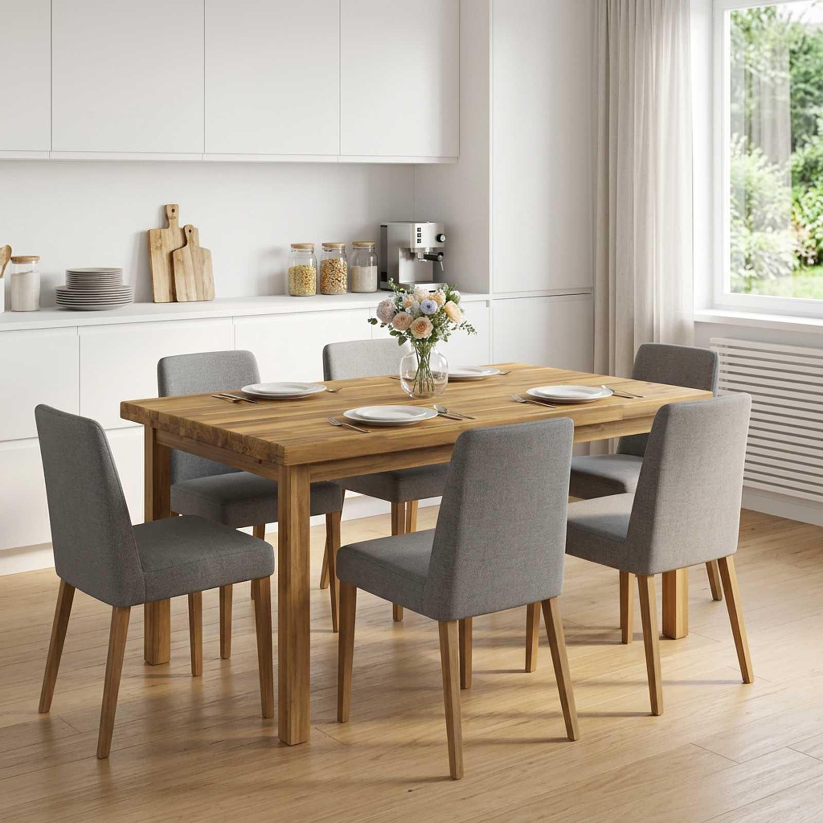 Rektangulær bordplade i massivt akacietræ 100 x 60 cm - hvid Rektangulær bordplade i massivt akacietræ 100 x 60 cm - hvid