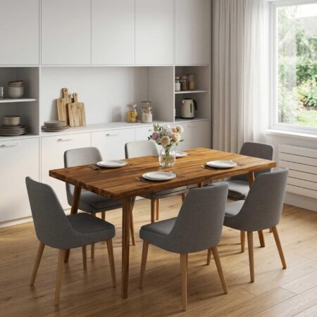 Rektangulær bordplade i massivt akacietræ 120 x 60 x 3,2 cm
