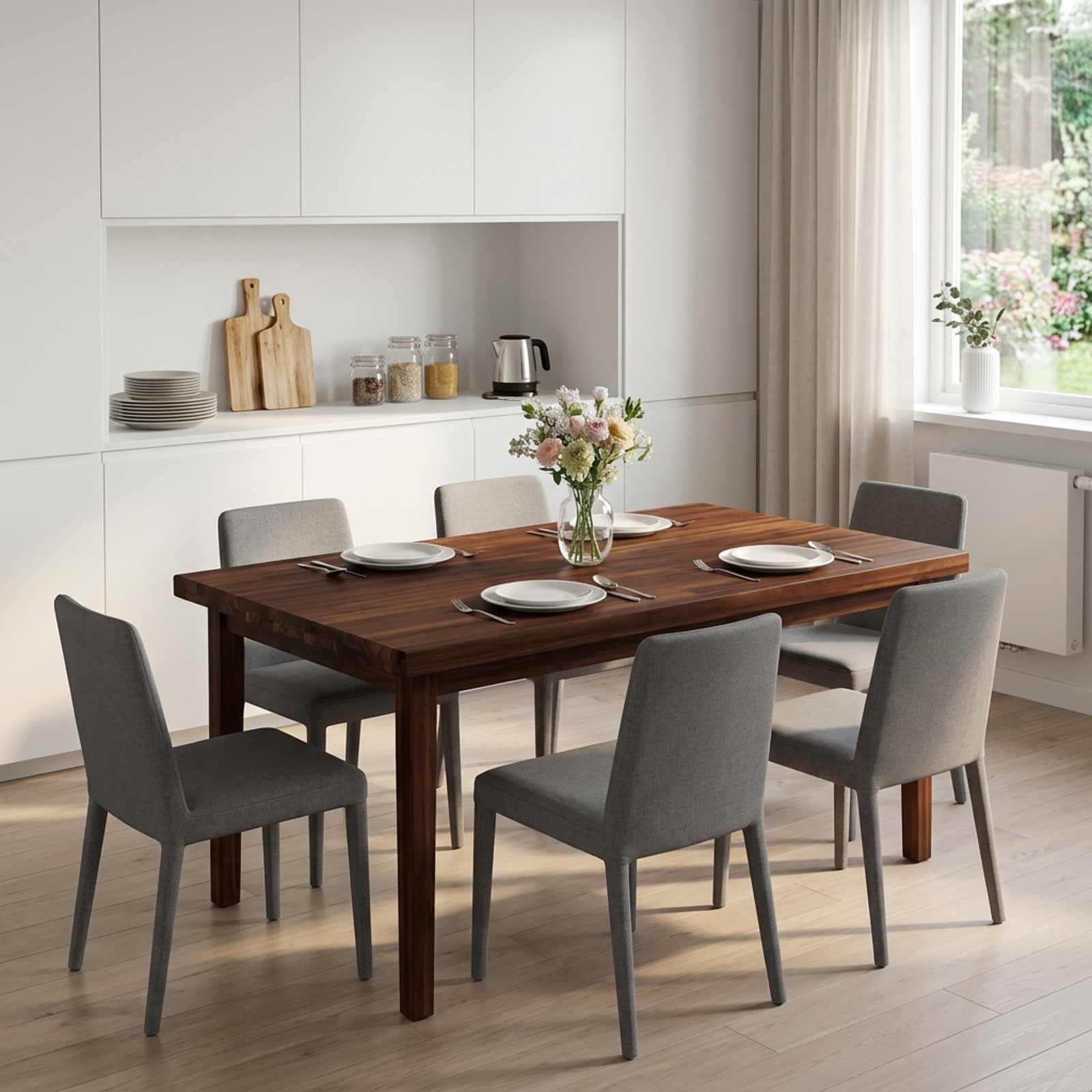 Rektangulær bordplade i massivt akacietræ 120 x 60 x 3,2 cm - mørk brun Rektangulær bordplade i massivt akacietræ 120 x 60 x 3,2 cm - mørk brun