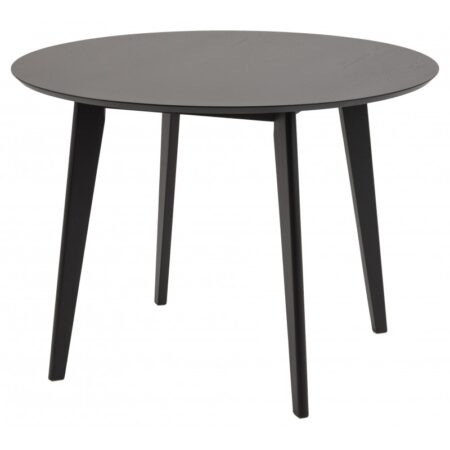Roxby Spisebord Top mat sort acryl lak egefiner, Stel mat sort Ø105cm