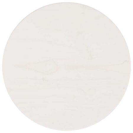 Rund bordplade 30 x 2,5 cm i massivt fyrretræ - hvid