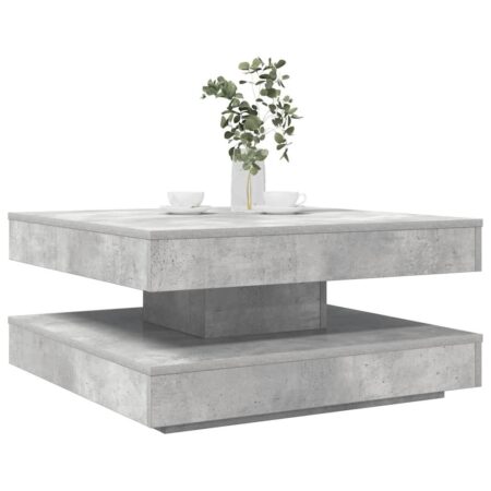 Sofabord med 360-graders drejelig bordplade 70 x 70 x 34,5 cm - betongrå