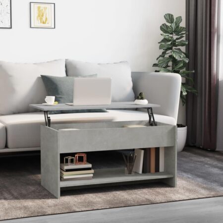 Sofabord med løftbar bordplade 102 x 50 x 52,5 cm - betongrå