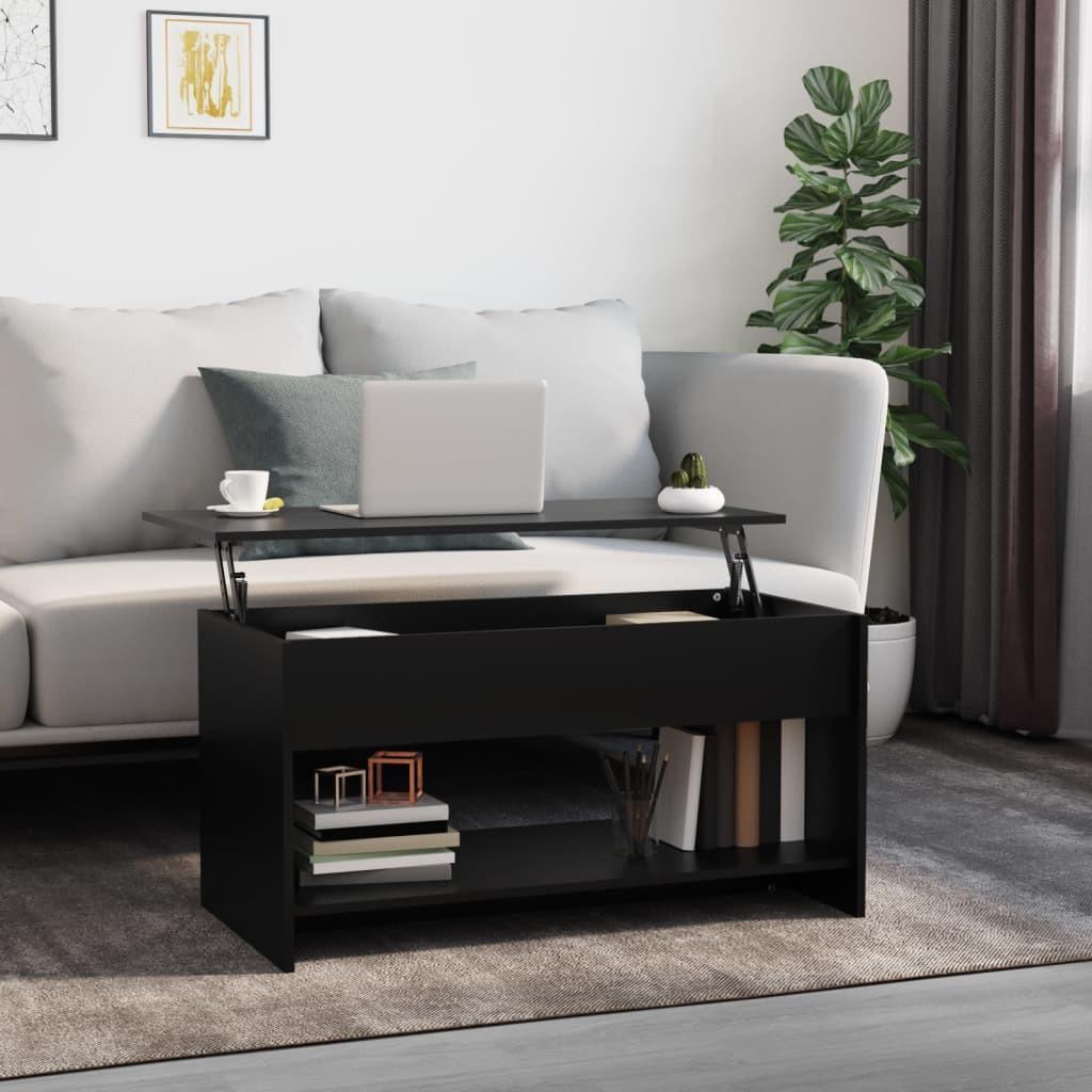 Sofabord med løftbar bordplade 102 x 50 x 52,5 cm - sort Sofabord med løftbar bordplade 102 x 50 x 52,5 cm - sort
