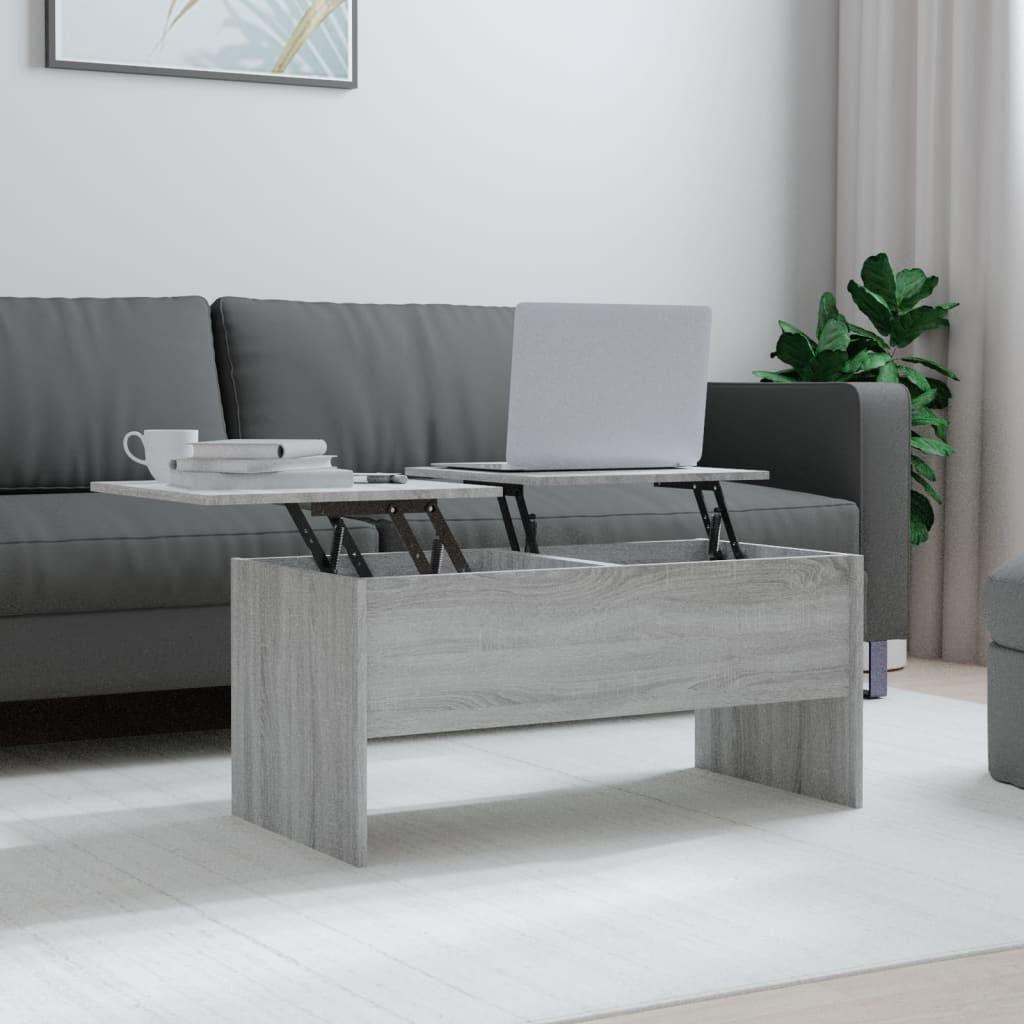 Sofabord med løftbar bordplade 102 x 50,5 x 46,5 cm - grå sonoma-eg Sofabord med løftbar bordplade 102 x 50,5 x 46,5 cm - grå sonoma-eg