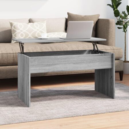 Sofabord med løftbar bordplade 102 x 50,5 x 52,5 cm - grå sonoma-eg