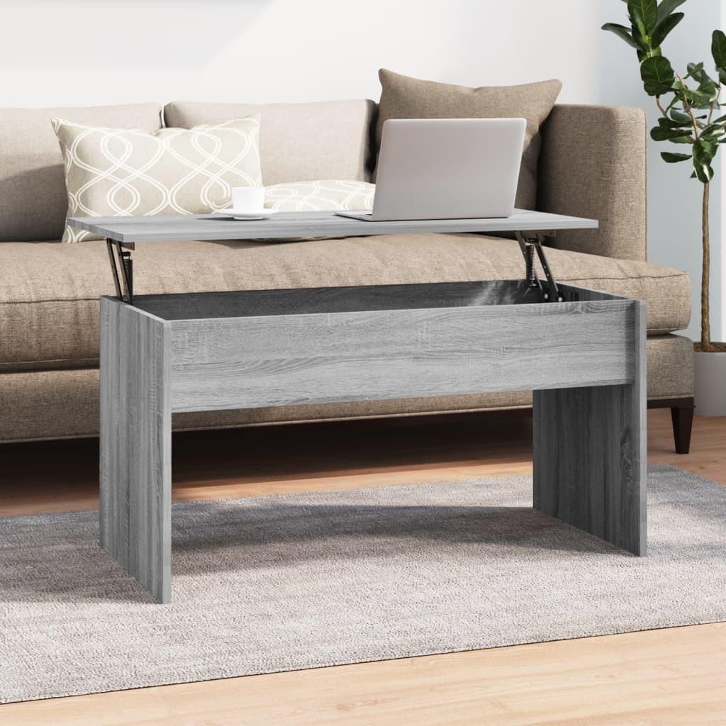 Sofabord med løftbar bordplade 102 x 50,5 x 52,5 cm - grå sonoma-eg Sofabord med løftbar bordplade 102 x 50,5 x 52,5 cm - grå sonoma-eg