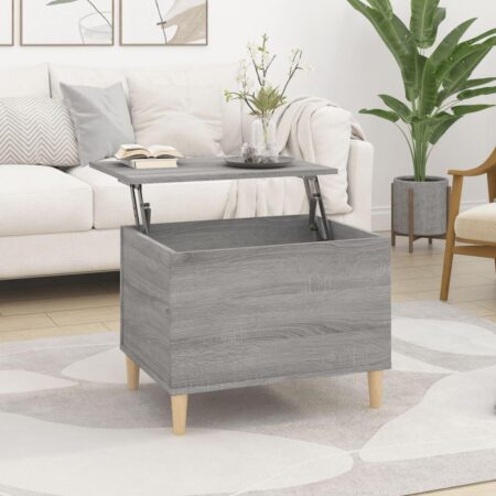 Sofabord med løftbar bordplade 60 x 44,5 x 45 cm - grå sonoma-eg