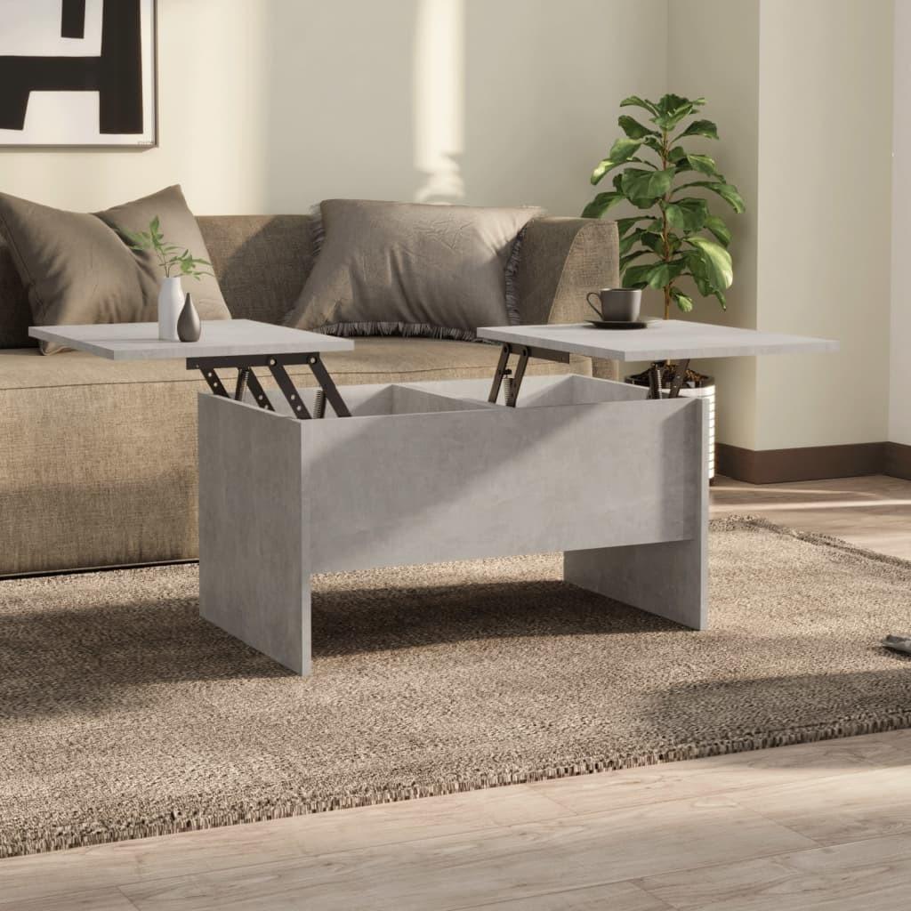 Sofabord med løftbar bordplade 80 x 50 x 42,5 cm - betongrå Sofabord med løftbar bordplade 80 x 50 x 42,5 cm - betongrå
