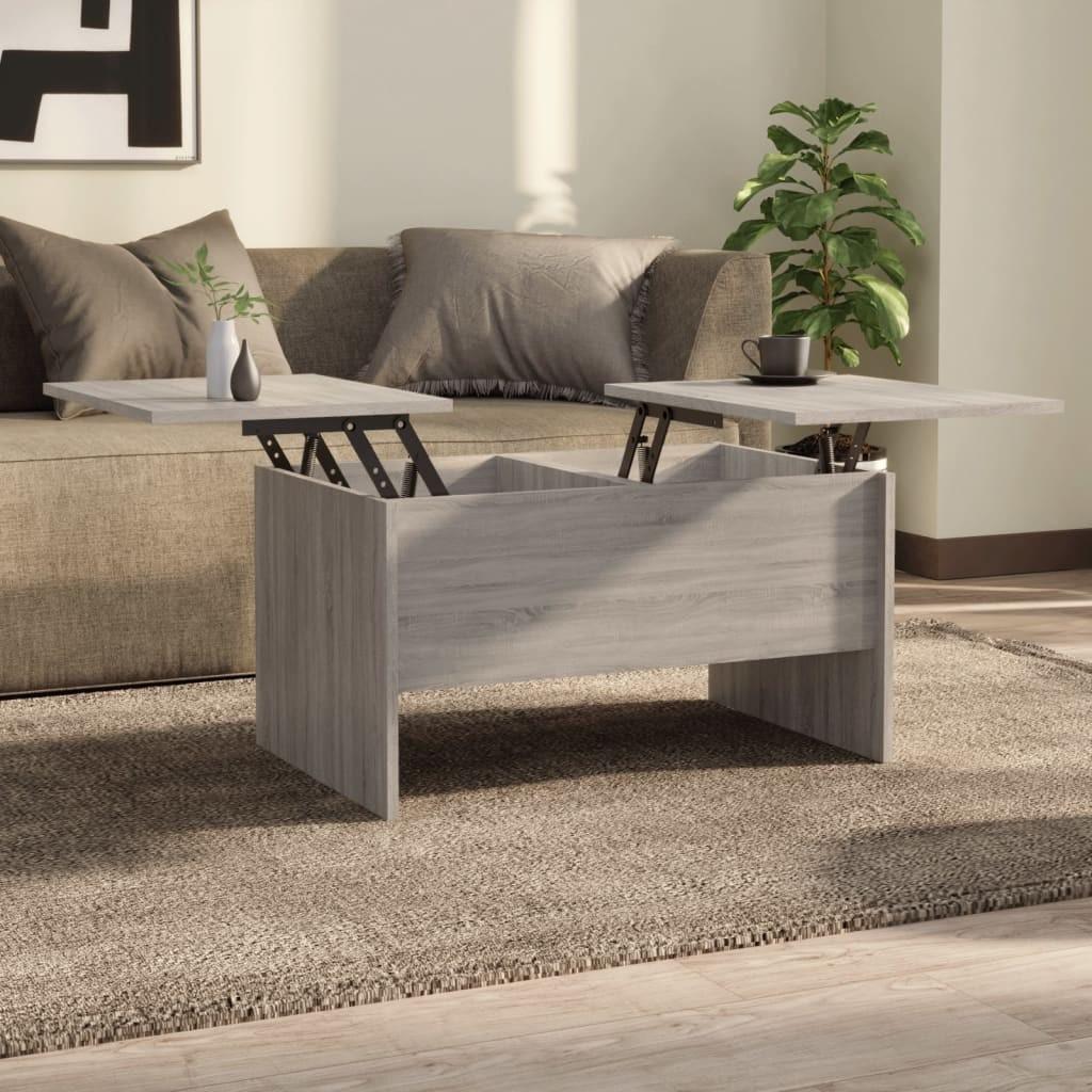 Sofabord med løftbar bordplade 80 x 50 x 42,5 cm - grå sonoma-eg Sofabord med løftbar bordplade 80 x 50 x 42,5 cm - grå sonoma-eg