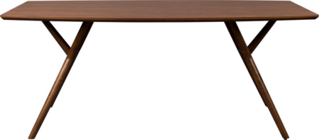 Spisebord Dutchbone Malaya 180x90 cm, bordplade i valnødfiner, gummitræsbase, mid-century moderne
