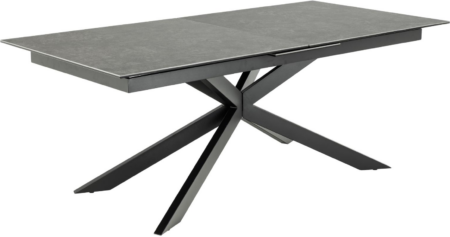 Spisebord Signature Unaelle - sort Fairbanks keramik 240x100 cm med synkron udtræk og opbevaring