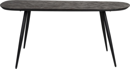 Spisebord Studio White Webster i bæredygtigt genanvendt teak med jernben 180x90 cm mørk natur